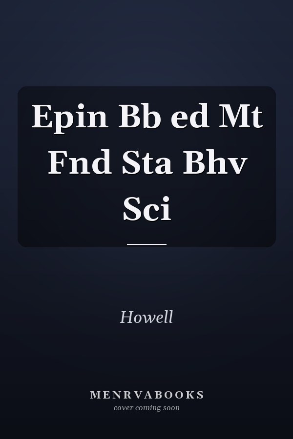 Epin Bb ed Mt Fnd Sta Bhv Sci