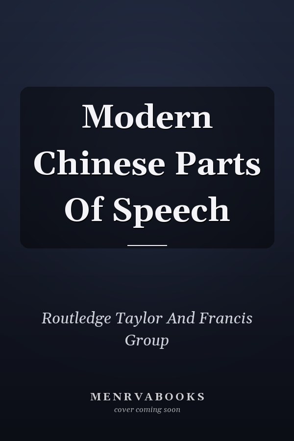 Modern Chinese Parts Of Speech