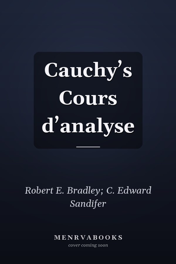 Cauchy’s Cours d’analyse
