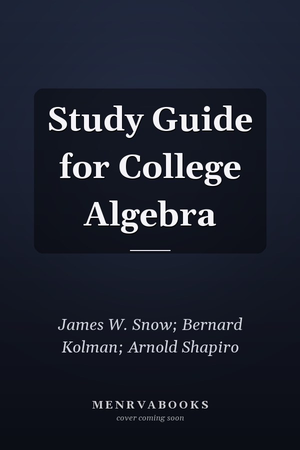 Study Guide for College Algebra