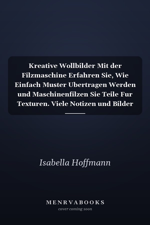 Kreative Wollbilder Mit der Filzmaschine Erfahren Sie, Wie Einfach Muster Ubertragen Werden und Maschinenfilzen Sie Teile Fur Texturen. Viele Notizen und Bilder Unterstutzen Die Neuen Schattierungstechniquen Um Lebendige Szenerien Zu Ermoglichen