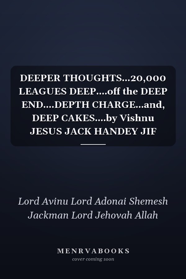 DEEPER THOUGHTS...20,000 LEAGUES DEEP....off the DEEP END....DEPTH CHARGE...and, DEEP CAKES....by Vishnu JESUS JACK HANDEY JIF