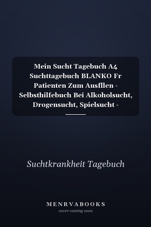 Mein Sucht Tagebuch A4 Suchttagebuch BLANKO Fr Patienten Zum Ausfllen - Selbsthilfebuch Bei Alkoholsucht, Drogensucht, Spielsucht - Psychotherapie - Geschenk Fr Suchtkranke - Therapie Tool