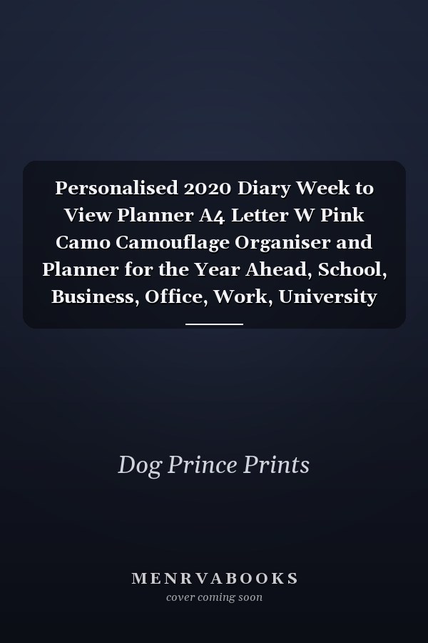 Personalised 2020 Diary Week to View Planner A4 Letter W Pink Camo Camouflage Organiser and Planner for the Year Ahead, School, Business, Office, Work, University