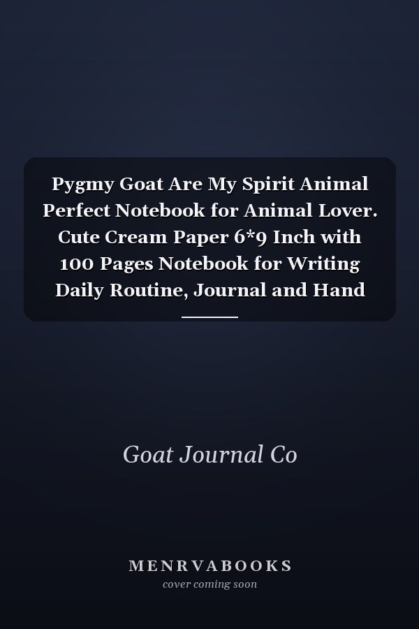 Pygmy Goat Are My Spirit Animal Perfect Notebook for Animal Lover. Cute Cream Paper 6*9 Inch with 100 Pages Notebook for Writing Daily Routine, Journal and Hand Note