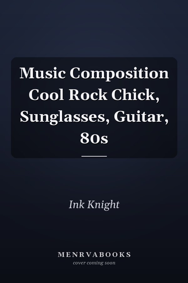 Music Composition Cool Rock Chick, Sunglasses, Guitar, 80s