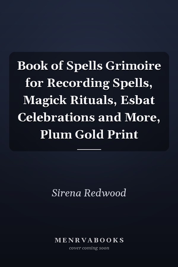 Book of Spells Grimoire for Recording Spells, Magick Rituals, Esbat Celebrations and More, Plum Gold Print