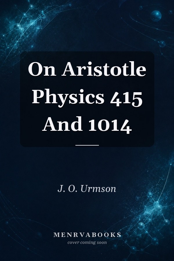 On Aristotle Physics 415 And 1014