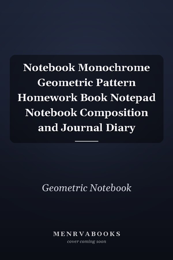 Notebook Monochrome Geometric Pattern Homework Book Notepad Notebook Composition and Journal Diary