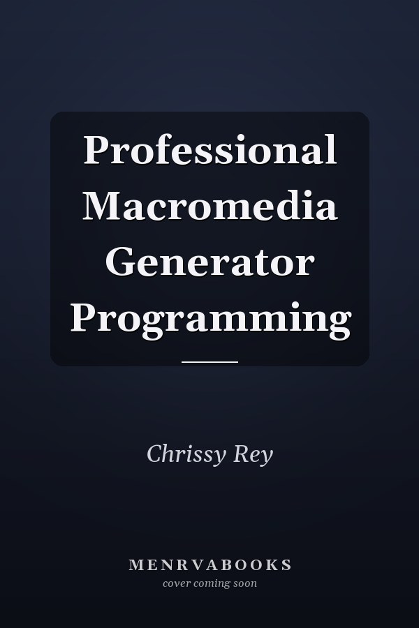 Professional Macromedia Generator Programming