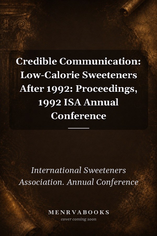 Credible Communication: Low-Calorie Sweeteners After 1992: Proceedings, 1992 ISA Annual Conference