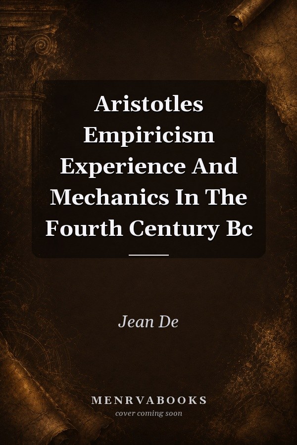 Aristotles Empiricism Experience And Mechanics In The Fourth Century Bc