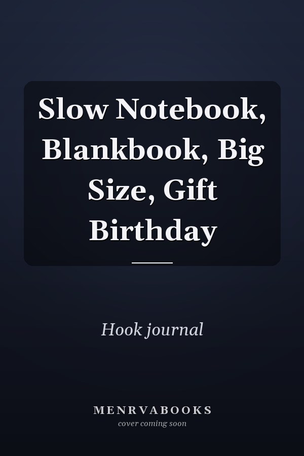 Slow Notebook, Blankbook, Big Size, Gift Birthday