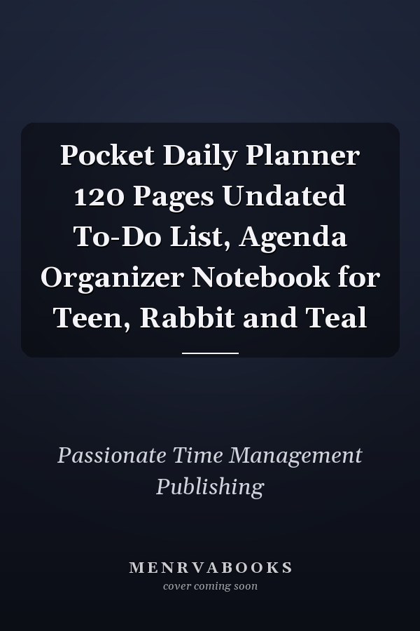 Pocket Daily Planner 120 Pages Undated To-Do List, Agenda Organizer Notebook for Teen, Rabbit and Teal
