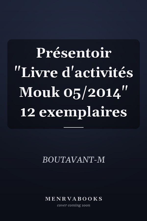 Présentoir "Livre d'activités Mouk 05/2014" 12 exemplaires