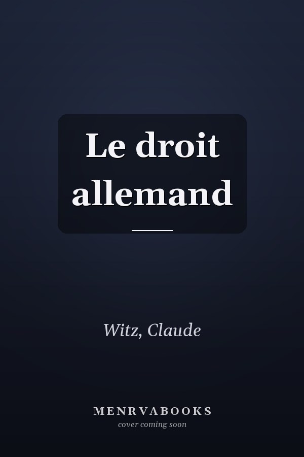 Le droit allemand