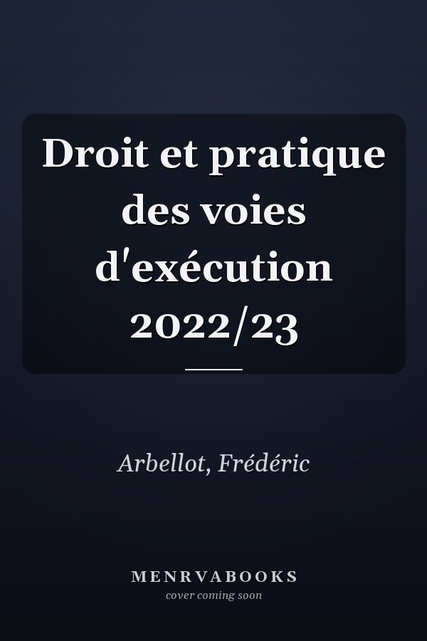 Droit et pratique des voies d'exécution 2022/23