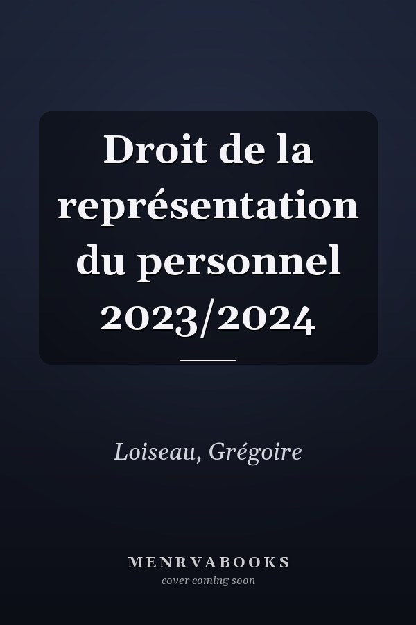 Droit de la représentation du personnel 2023/2024