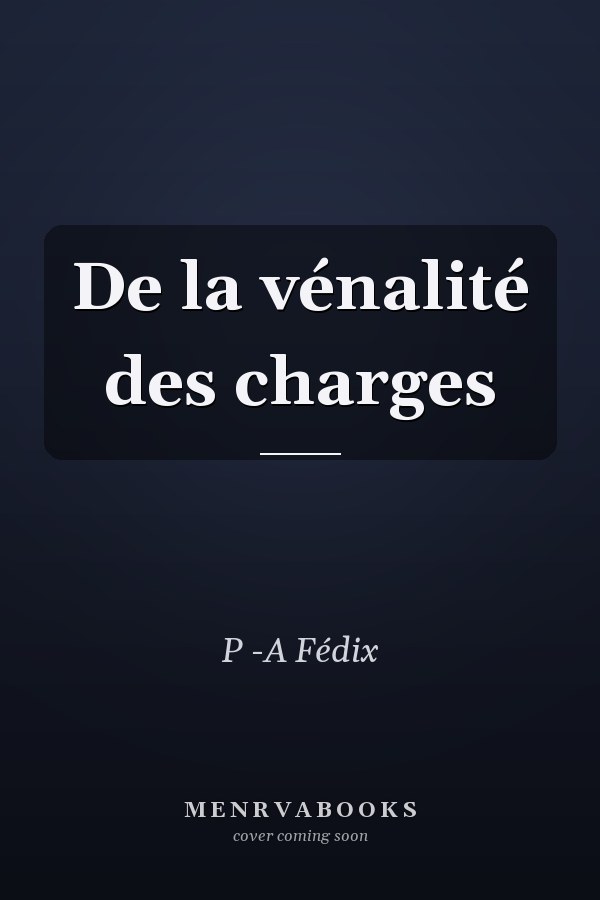 De la vénalité des charges