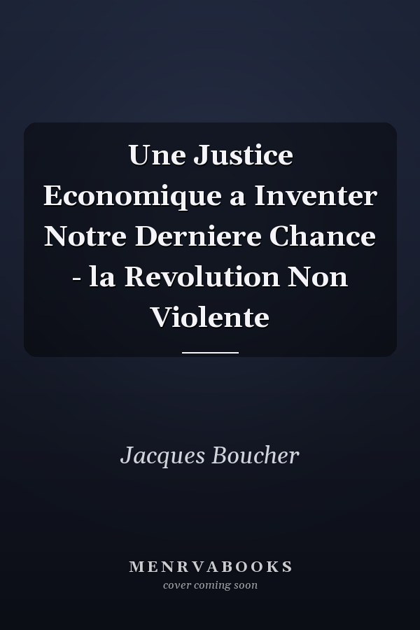 Une Justice Economique a Inventer Notre Derniere Chance - la Revolution Non Violente