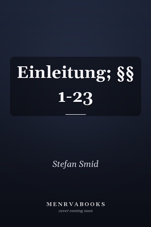 Einleitung; §§ 1-23