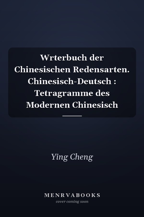 Wrterbuch der Chinesischen Redensarten. Chinesisch-Deutsch : Tetragramme des Modernen Chinesisch