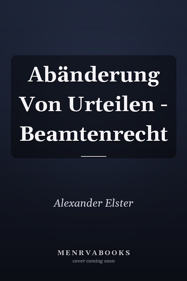 Abänderung Von Urteilen - Beamtenrecht
