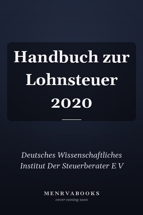 Handbuch zur Lohnsteuer 2020