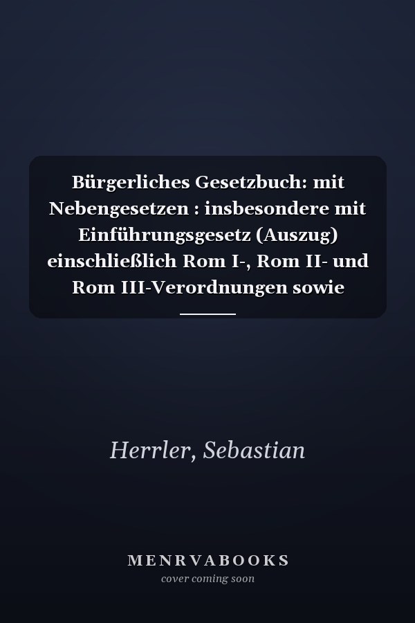 Bürgerliches Gesetzbuch: mit Nebengesetzen : insbesondere mit Einführungsgesetz (Auszug) einschließlich Rom I-, Rom II- und Rom III-Verordnungen sowie EU-Güterrechtsverordnungen, Haager Unterhaltsprotokoll und EU-Erbrechtsverordnung, Allgemeines Gleichbehandlungsgesetz (Auszug), Preisklauselgesetz (GrünHome), Wohn- und Betreuungsvertragsgesetz (GrünHome), Unterlassungsklagengesetz (GrünHome), Produkthaftungsgesetz, Erbbaurechtsgesetz, Wohnungseigentumsgesetz, Versorgungsausgleichsgesetz, Lebensp
