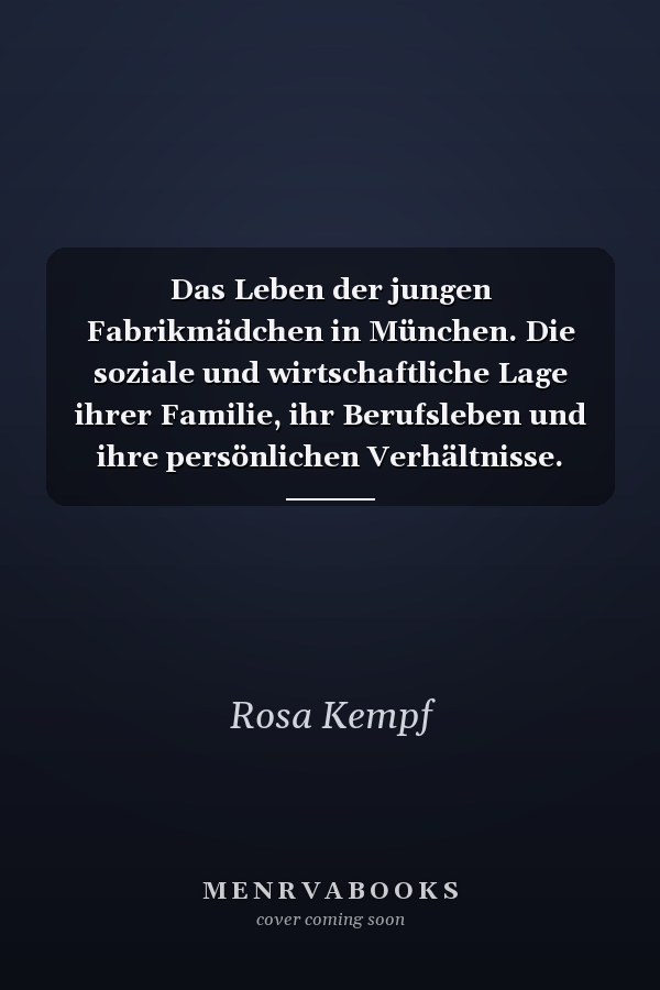Das Leben der jungen Fabrikmädchen in München. Die soziale und wirtschaftliche Lage ihrer Familie, ihr Berufsleben und ihre persönlichen Verhältnisse. Nach statistischen Erhebungen dargestellt an der Lage von 270 Fabrikarbeiterinnen im Alter von 14 bis 18 Jahren. Untersuchungen über Auslese und Anpassung (Berufswahl und Berufsschicksal) der Arbeiter in den verschiedenen Zweigen der Großindustrie. Dritter Band, zweiter Teil. (Schriften des Vereins für Sozialpolitik 135/II)