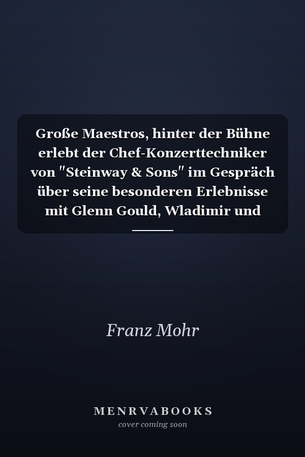 Große Maestros, hinter der Bühne erlebt der Chef-Konzerttechniker von "Steinway & Sons" im Gespräch über seine besonderen Erlebnisse mit Glenn Gould, Wladimir und Wanda Horowitz, Rudolf Serkin und anderen Berühmtheiten