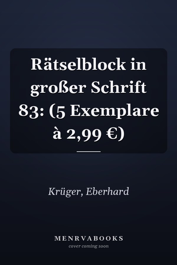 Rätselblock in großer Schrift 83: (5 Exemplare à 2,99 €)