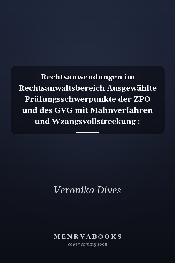 Rechtsanwendungen im Rechtsanwaltsbereich Ausgewählte Prüfungsschwerpunkte der ZPO und des GVG mit Mahnverfahren und Wzangsvollstreckung : Übungsfülle und Lösungen / von Sabine Jungbauer, geprüfte Rechtsfachwirtin, Autorin und Referentin, München und Edith Natterer, geprüfte Rechtsfachwirtin, Autorin und Referentin, Memmingen. 2