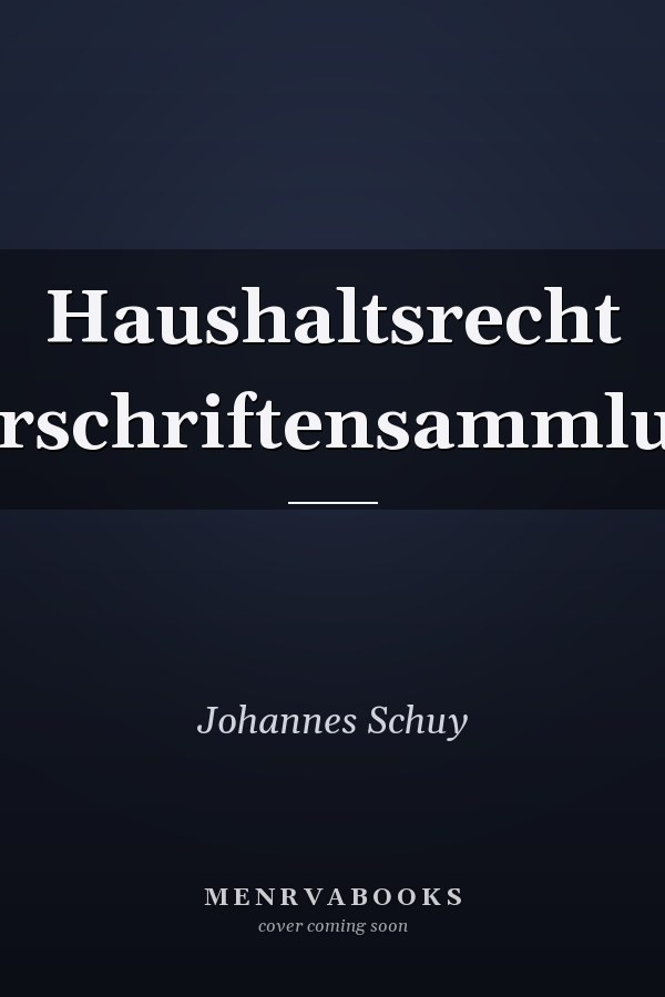 Haushaltsrecht Vorschriftensammlung