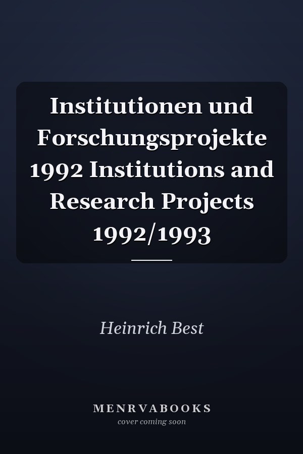 Institutionen und Forschungsprojekte 1992 Institutions and Research Projects 1992/1993