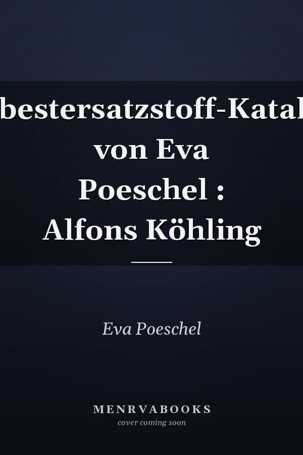 Asbestersatzstoff-Katalog von Eva Poeschel : Alfons Köhling