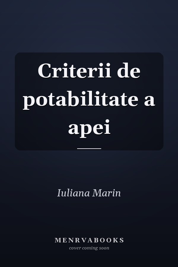 Criterii de potabilitate a apei