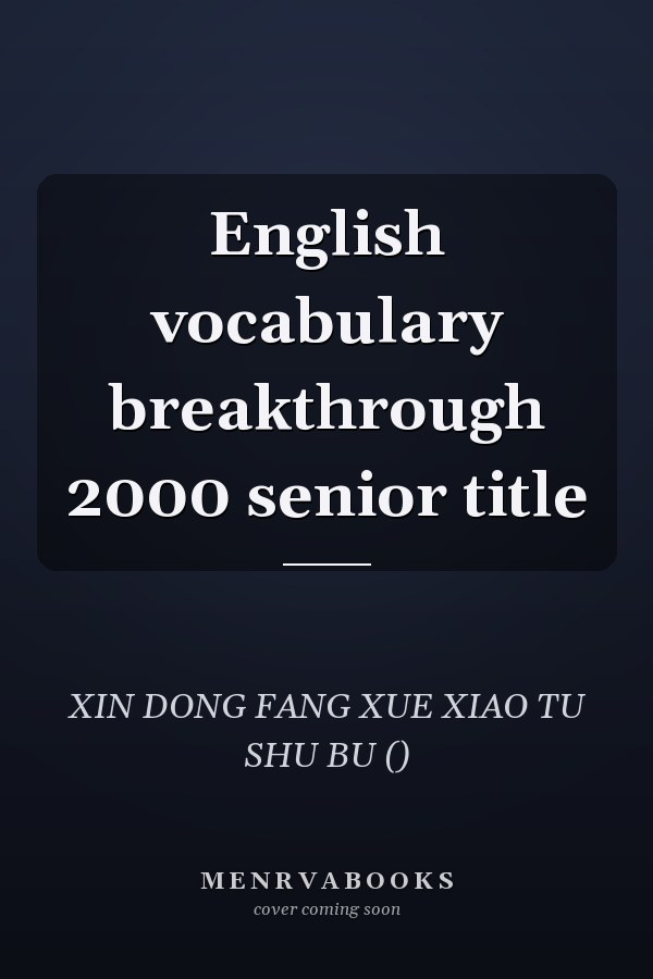 English vocabulary breakthrough 2000 senior title