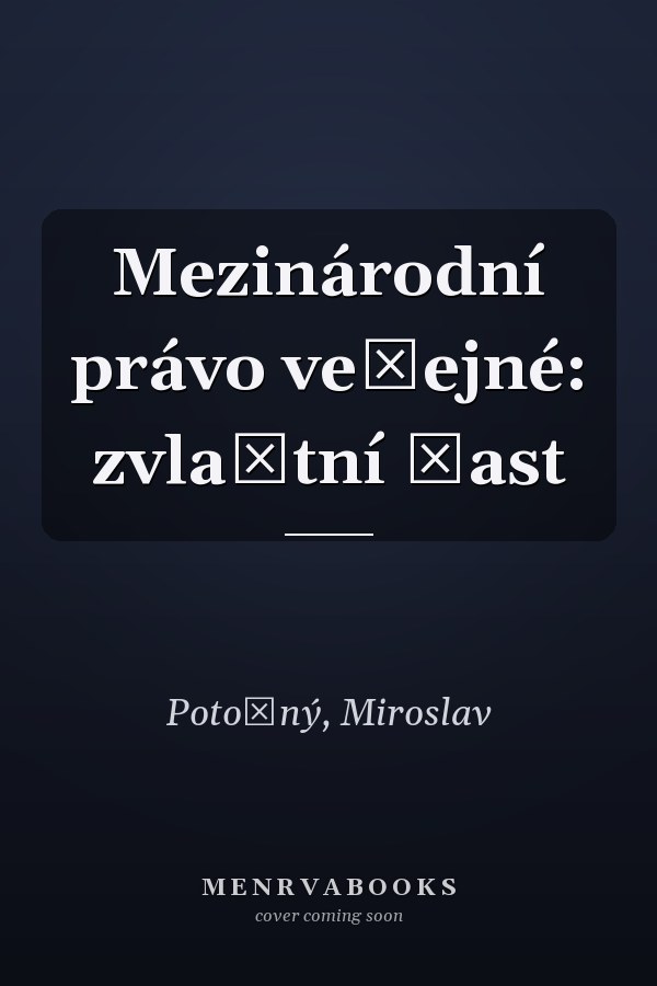 Mezinárodní právo veřejné: zvlaštní čast
