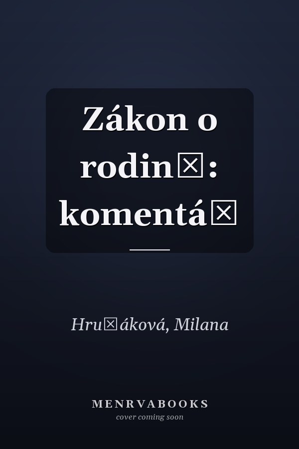 Zákon o rodině: komentář