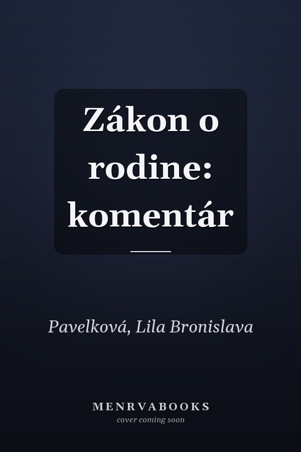 Zákon o rodine: komentár