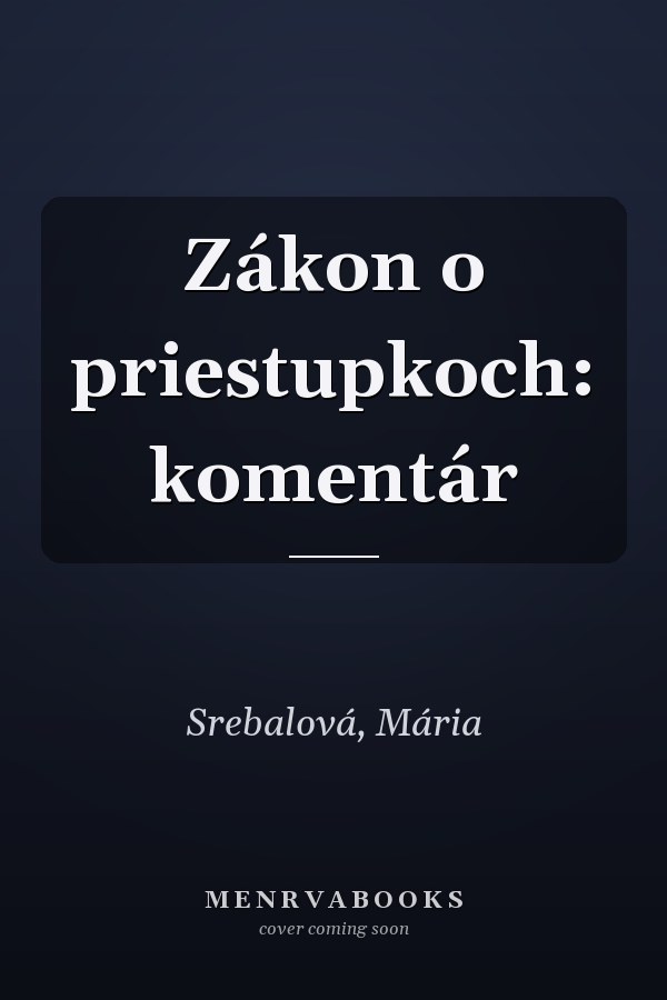 Zákon o priestupkoch: komentár