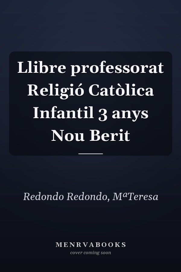 Llibre professorat Religió Catòlica Infantil 3 anys Nou Berit