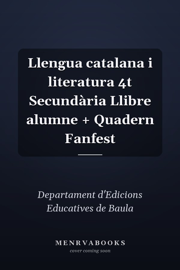 Llengua catalana i literatura 4t Secundària Llibre alumne + Quadern Fanfest