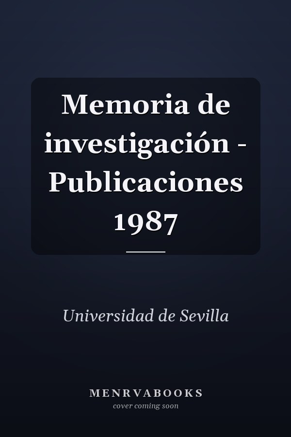 Memoria de investigación - Publicaciones 1987