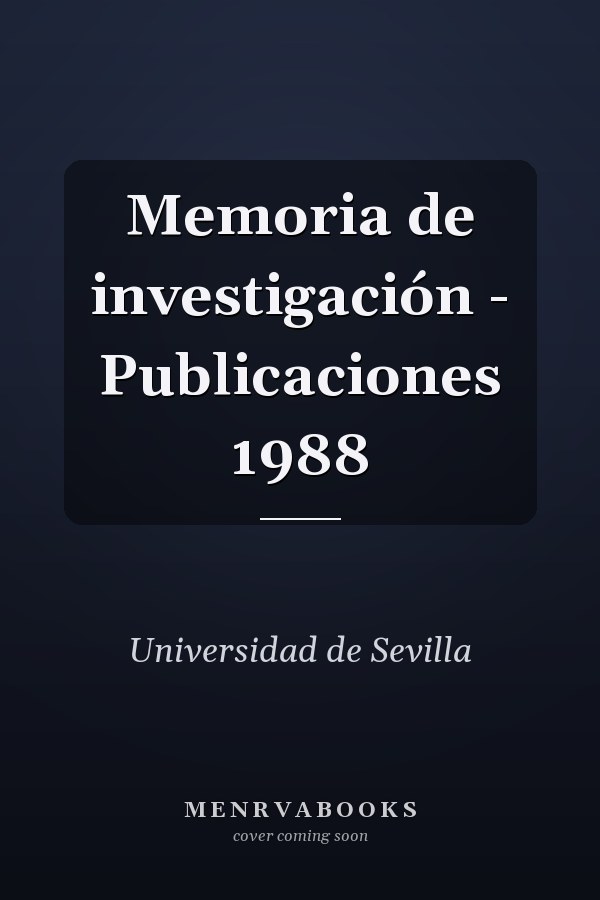 Memoria de investigación - Publicaciones 1988