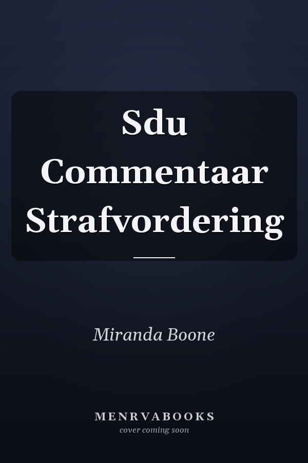 Sdu Commentaar Strafvordering