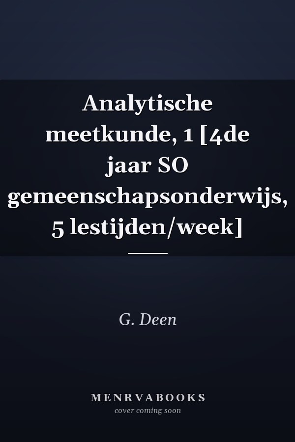 Analytische meetkunde, 1 [4de jaar SO gemeenschapsonderwijs, 5 lestijden/week]