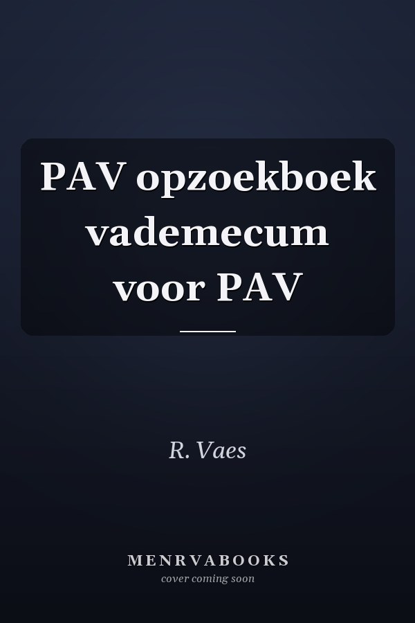 PAV opzoekboek vademecum voor PAV