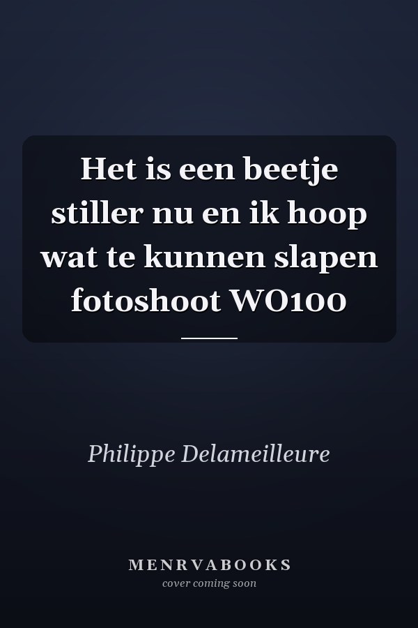 Het is een beetje stiller nu en ik hoop wat te kunnen slapen fotoshoot WO100